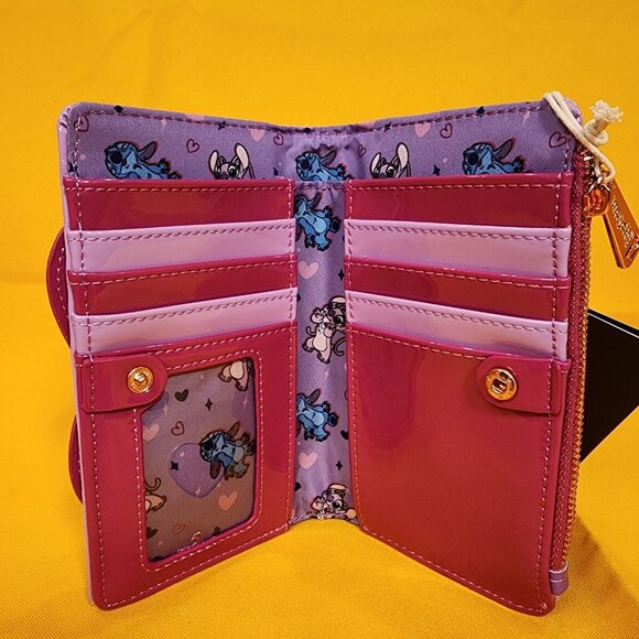 Loungefly Disney Angel and Stitch Heart Moving Valentine's Day Flap Wall… - Picture 11 of 13